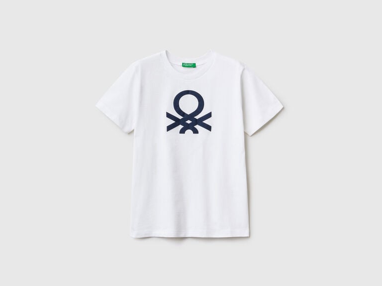 (image for) T-shirt 100% cotone bio con logo benetton outlet online shop